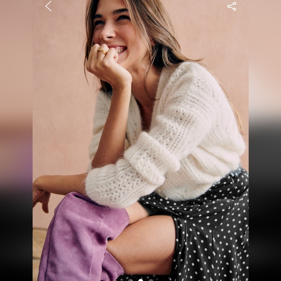 Sezane Alicia Polka Dot Midi Length Skirt - Picture 2 of 4